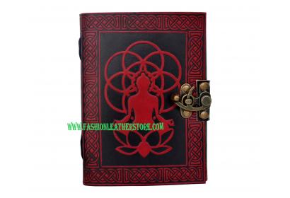 Red With Black Color Shadow Budha God Design Blank Book 120 Pages Journal